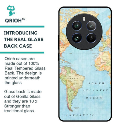 Travel Map Glass Case for Realme 12 Pro 5G