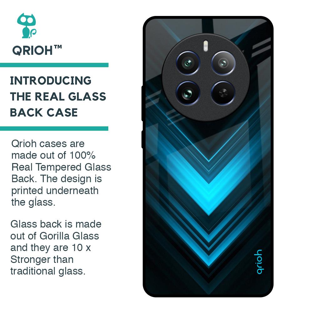 Vertical Blue Arrow Glass Case For Realme 12 Pro 5G