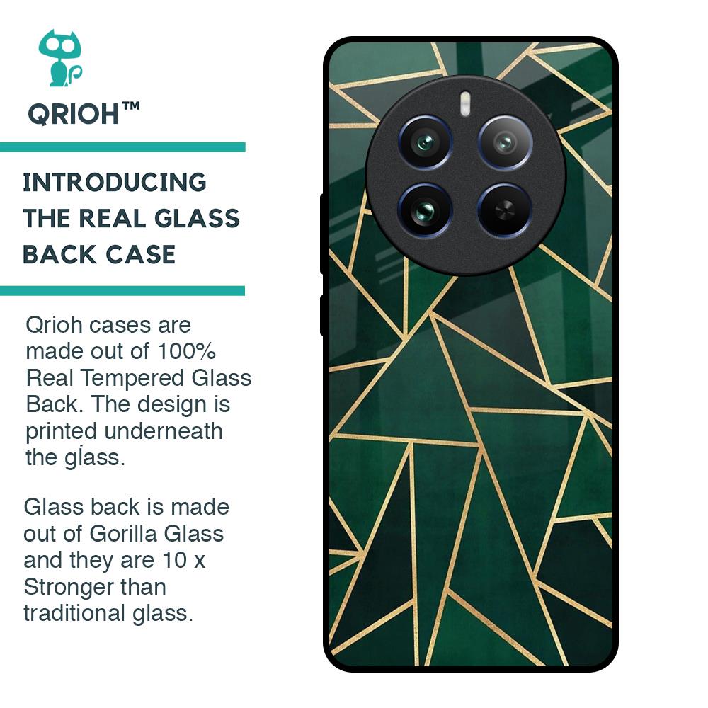 Abstract Green Glass Case For Realme 12 Pro 5G