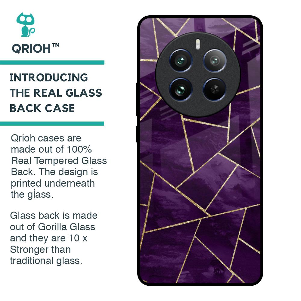 Geometric Purple Glass Case For Realme 12 Pro 5G