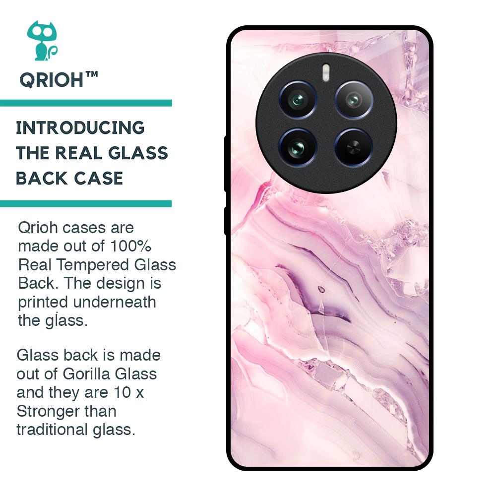 Diamond Pink Gradient Glass Case For Realme 12 Pro 5G