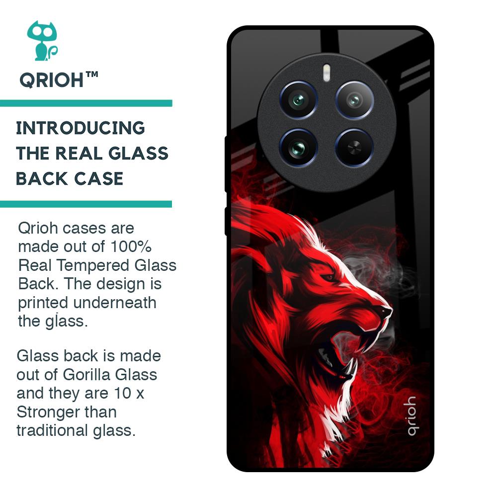 Red Angry Lion Glass Case for Realme 12 Pro 5G