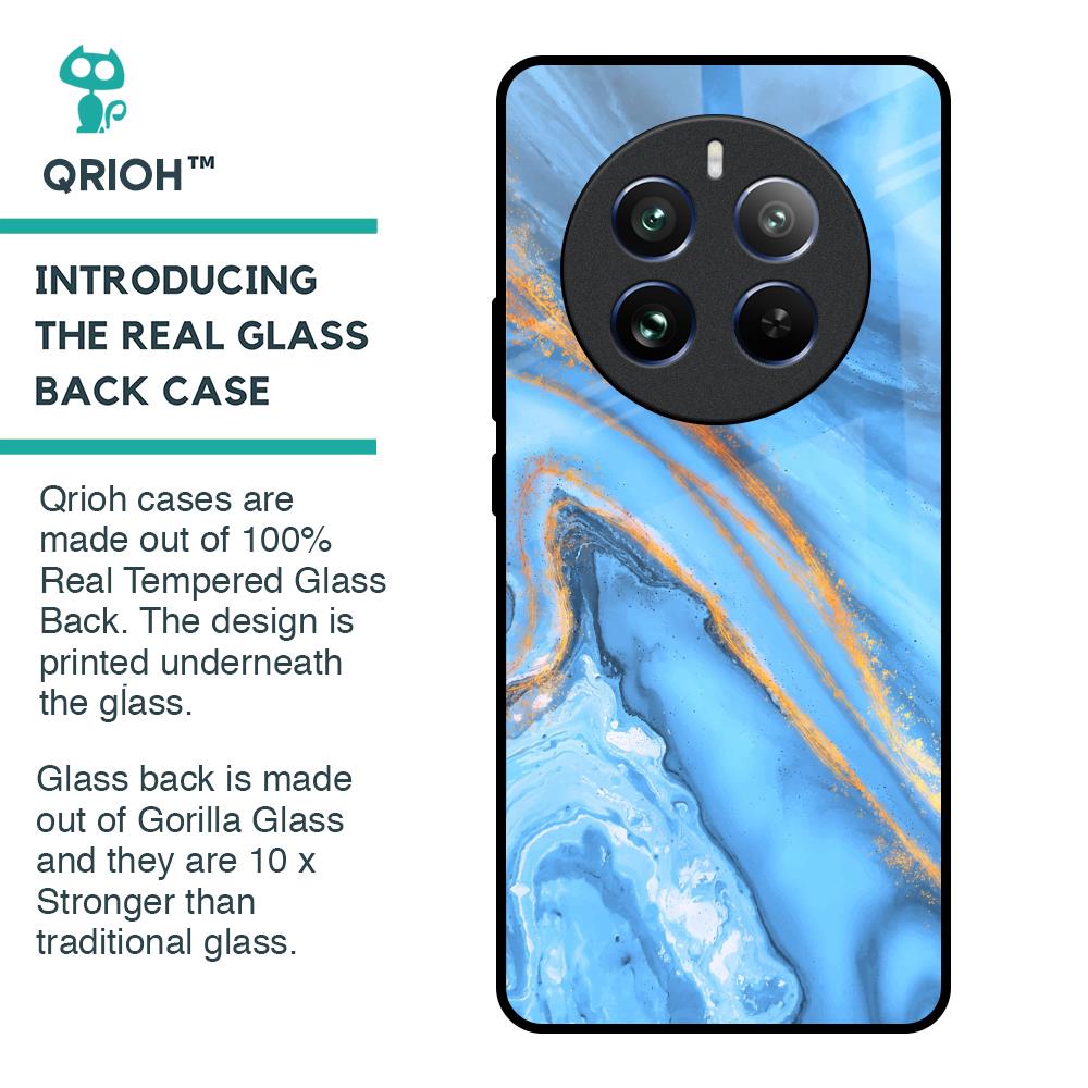 Vibrant Blue Marble Glass Case for Realme 12 Pro 5G