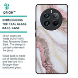 Pink & Gold Gllitter Marble Glass Case for Realme 12 Pro 5G