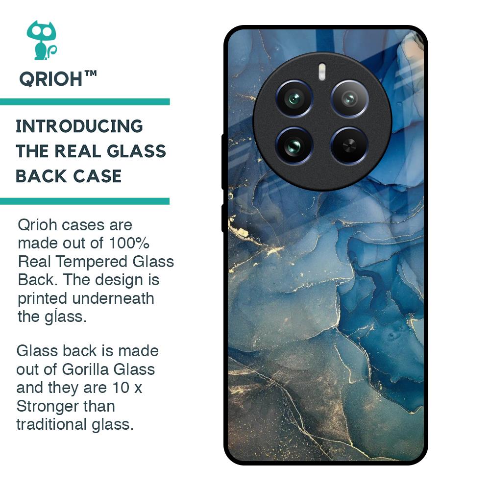 Blue Cool Marble Glass Case for Realme 12 Pro 5G
