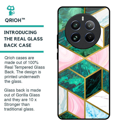 Seamless Green Marble Glass Case for Realme 12 Pro 5G
