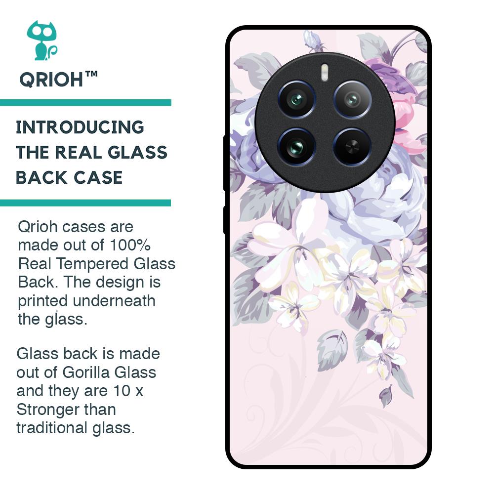 Elegant Floral Glass Case for Realme 12 Pro 5G