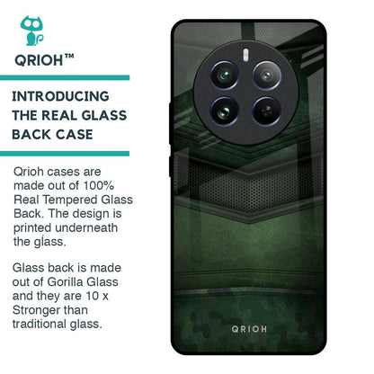 Green Leather Glass Case for Realme 12 Pro 5G