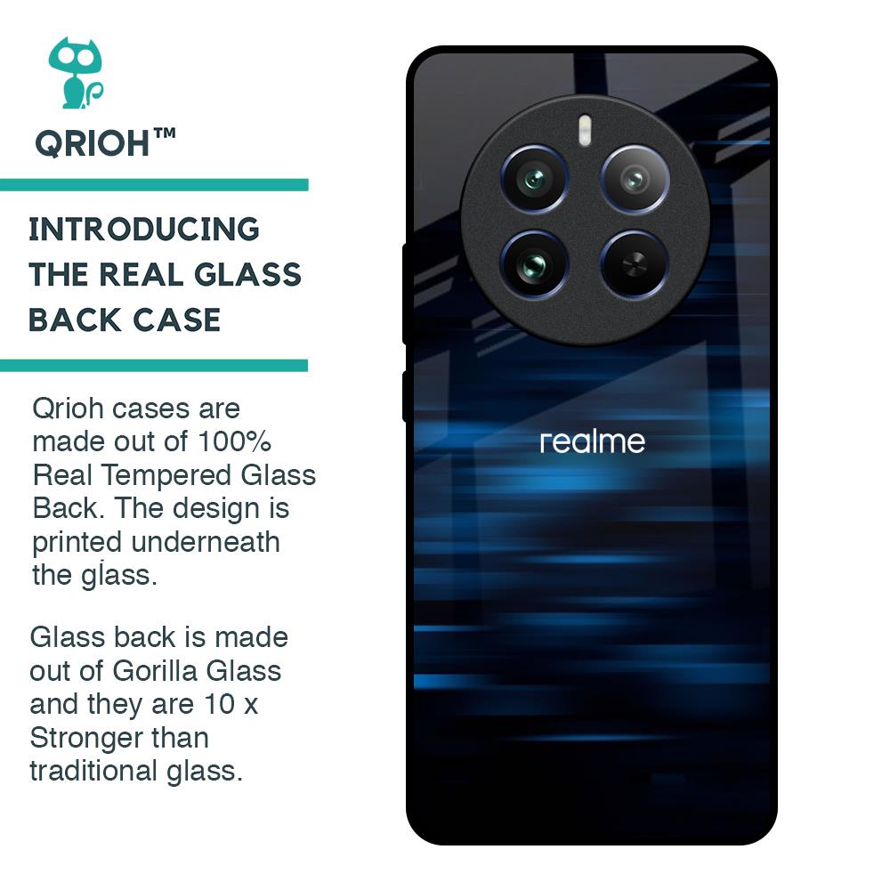 Blue Rough Abstract Glass Case for Realme 12 Pro 5G