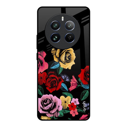 Floral Decorative Realme 12 Pro Plus 5G Glass Back Cover Online