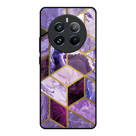 Purple Rhombus Marble Realme 12 Pro Plus 5G Glass Back Cover Online