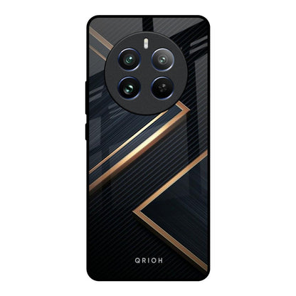 Sleek Golden & Navy Realme 12 Pro Plus 5G Glass Back Cover Online