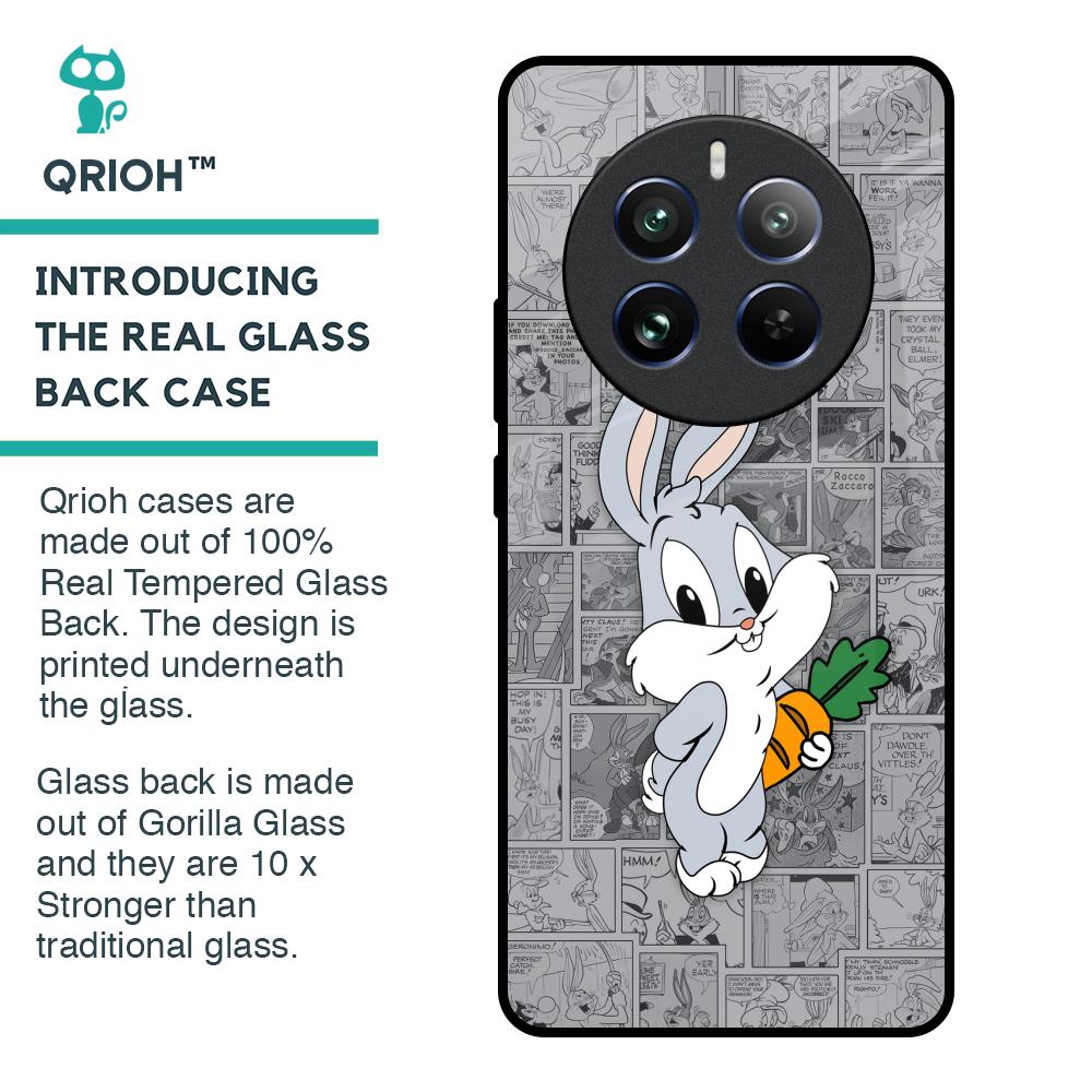 Cute Baby Bunny Glass Case for Realme 12 Pro Plus 5G