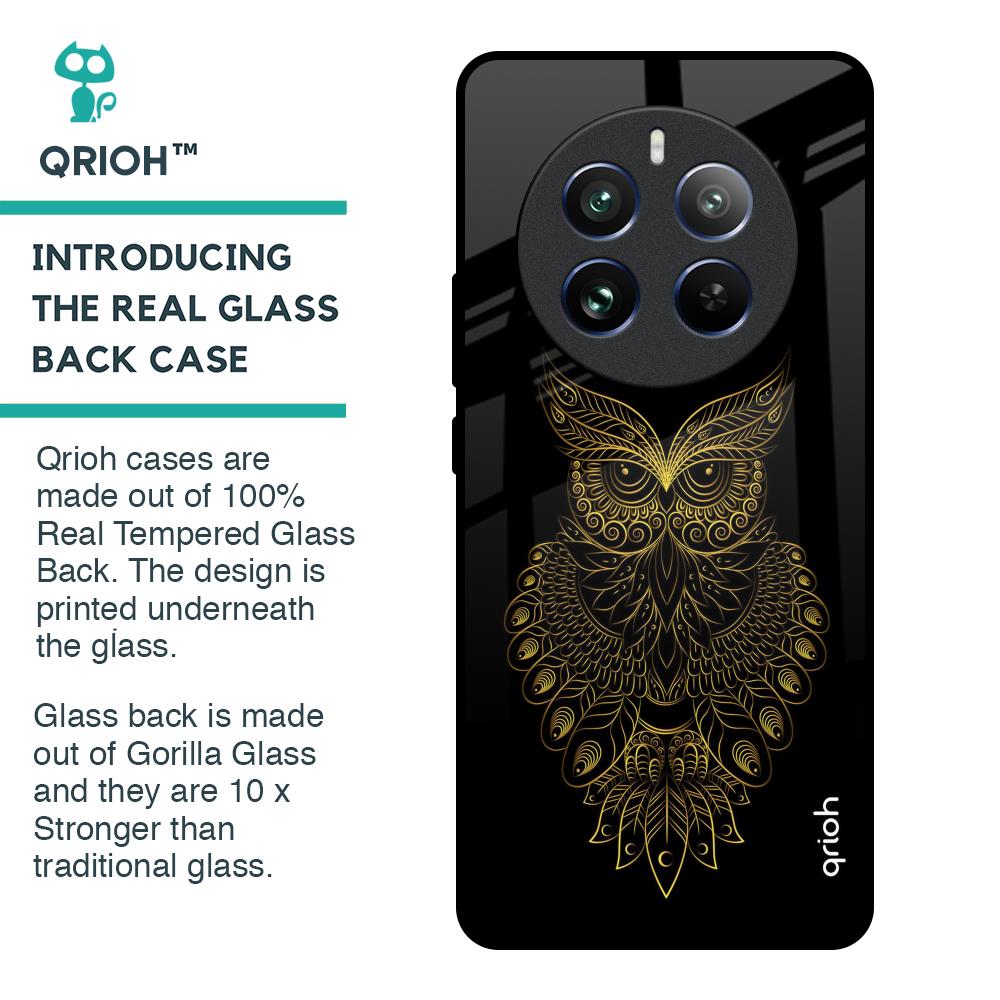 Golden Owl Glass Case for Realme 12 Pro Plus 5G