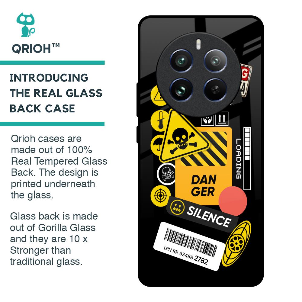 Danger Signs Glass Case for Realme 12 Pro Plus 5G