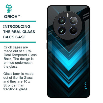Vertical Blue Arrow Glass Case For Realme 12 Pro Plus 5G