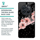 Floral Black Band Glass Case For Realme 12 Pro Plus 5G