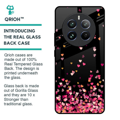 Heart Rain Fall Glass Case For Realme 12 Pro Plus 5G