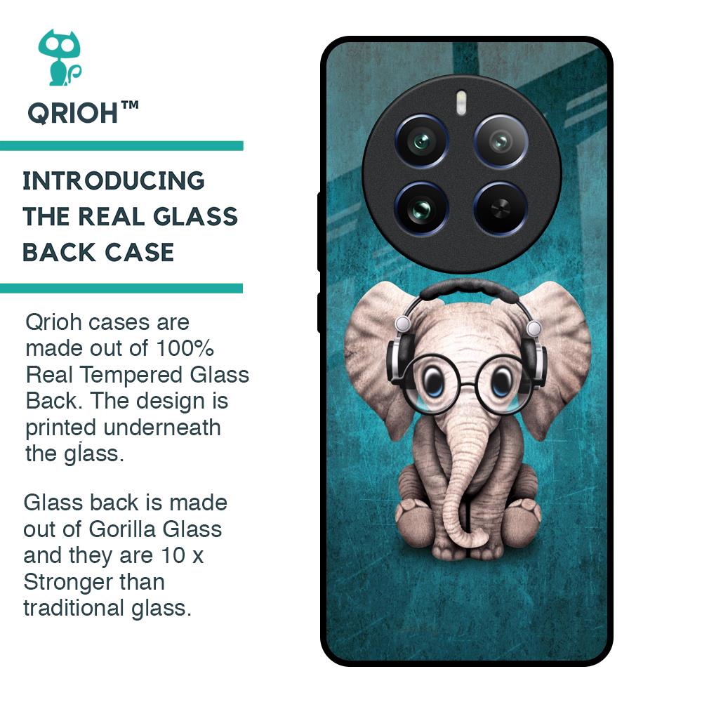 Adorable Baby Elephant Glass Case For Realme 12 Pro Plus 5G
