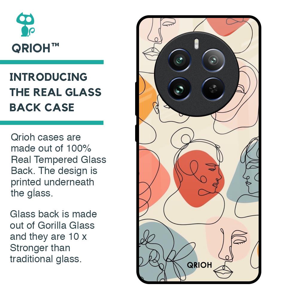 Abstract Faces Glass Case for Realme 12 Pro Plus 5G