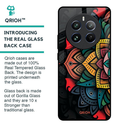 Retro Gorgeous Flower Glass Case for Realme 12 Pro Plus 5G