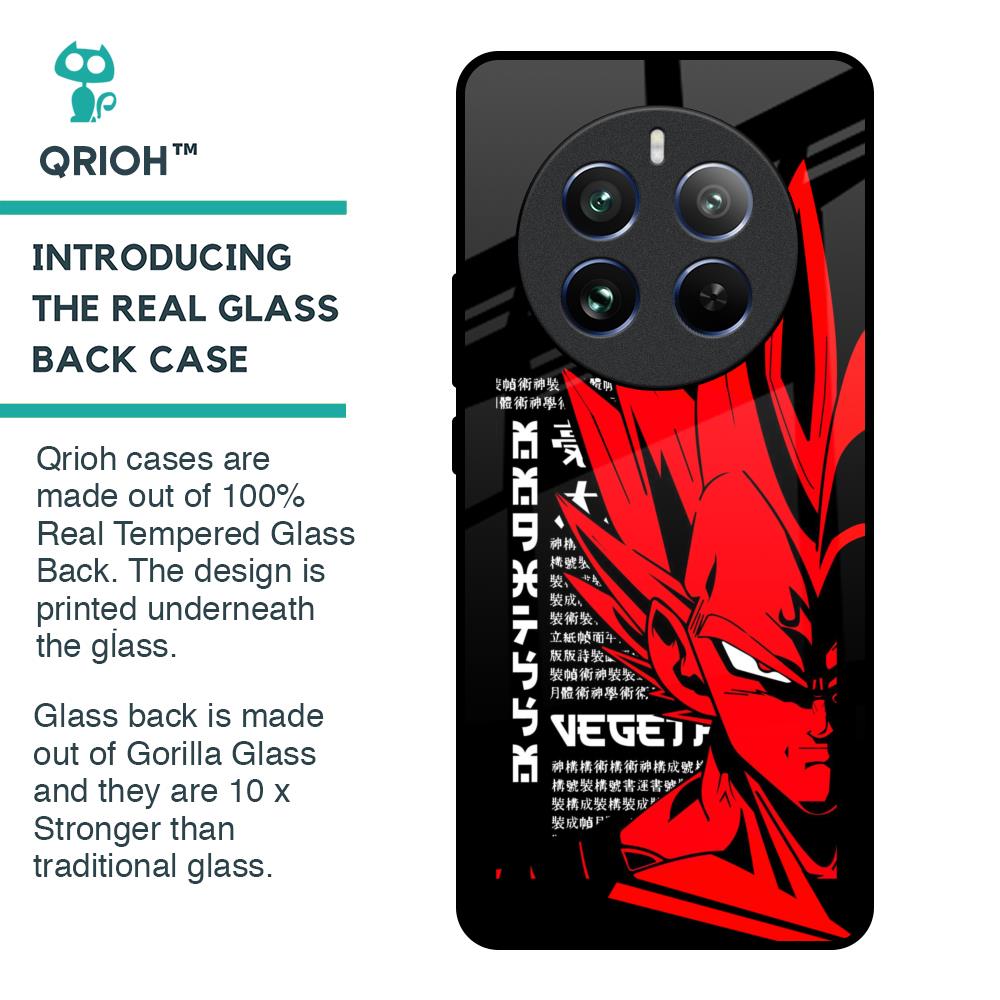 Red Vegeta Glass Case for Realme 12 Pro Plus 5G