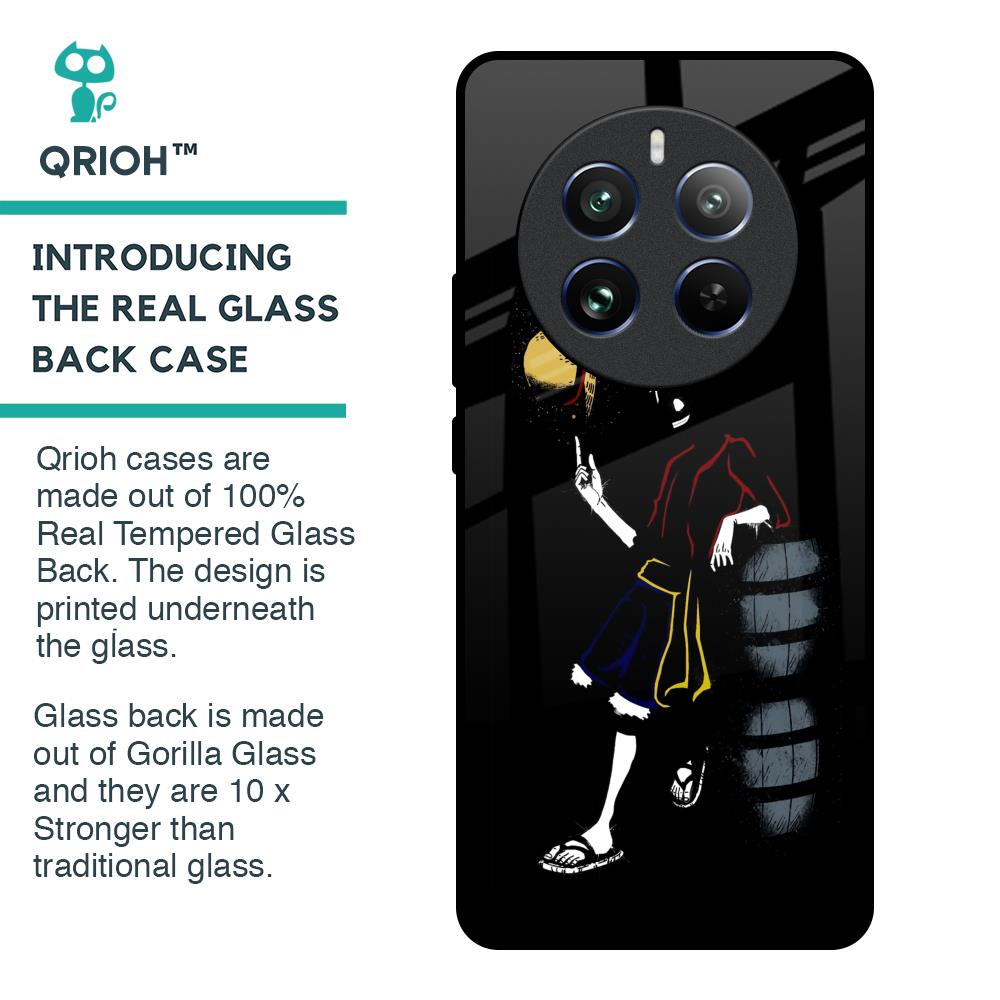 Luffy Line Art Glass Case for Realme 12 Pro Plus 5G