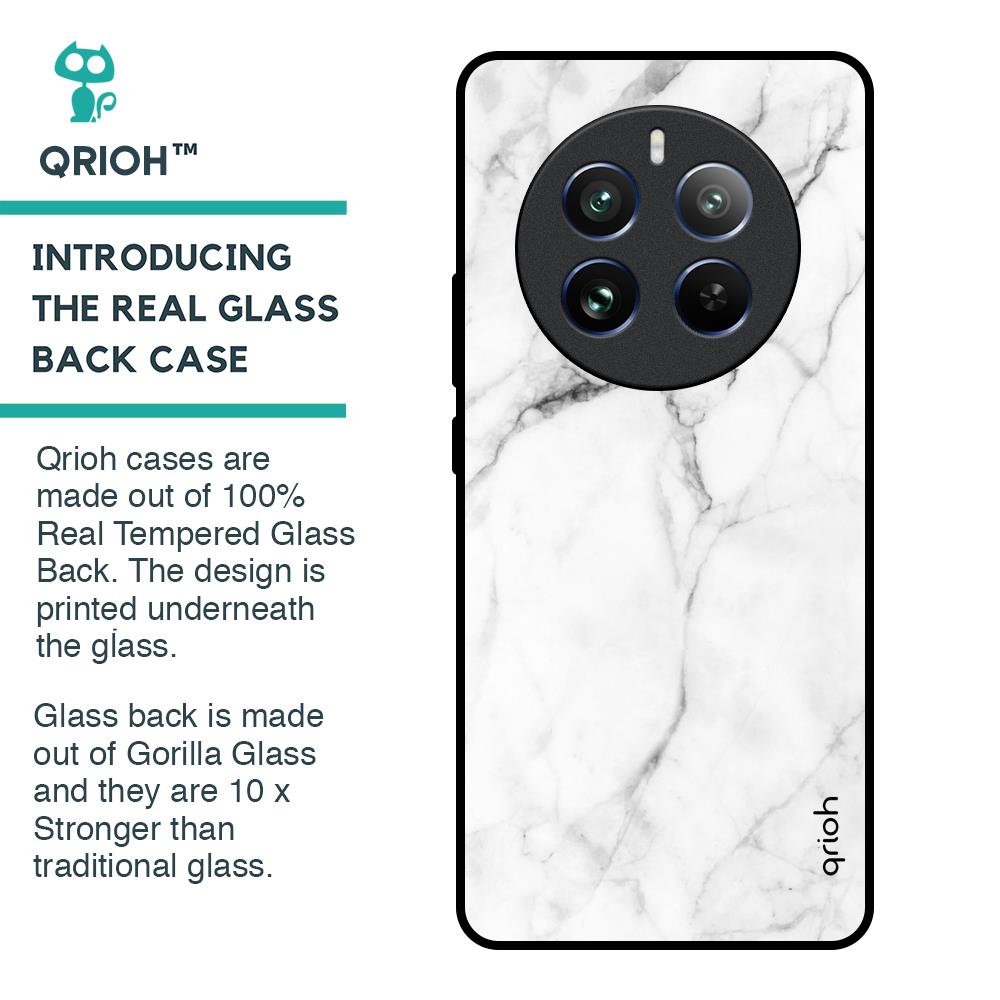 Modern White Marble Glass Case for Realme 12 Pro Plus 5G