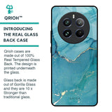 Blue Golden Glitter Glass Case for Realme 12 Pro Plus 5G