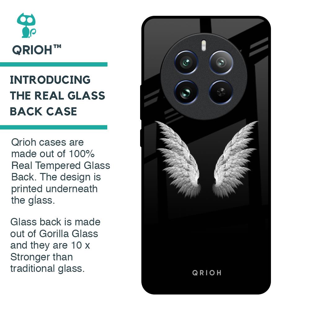 White Angel Wings Glass Case for Realme 12 Pro Plus 5G