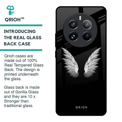 White Angel Wings Glass Case for Realme 12 Pro Plus 5G
