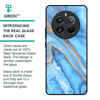 Vibrant Blue Marble Glass Case for Realme 12 Pro Plus 5G