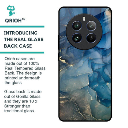 Blue Cool Marble Glass Case for Realme 12 Pro Plus 5G