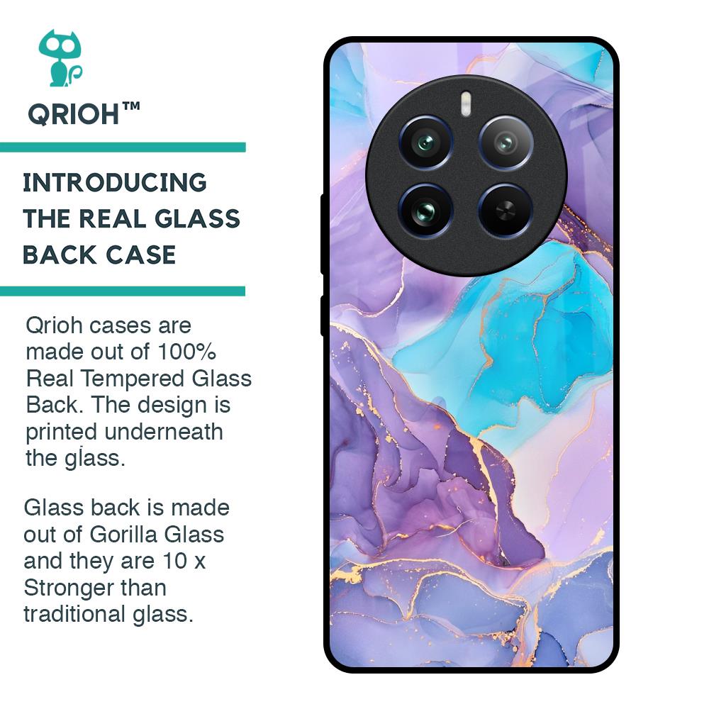 Alcohol ink Marble Glass Case for Realme 12 Pro Plus 5G