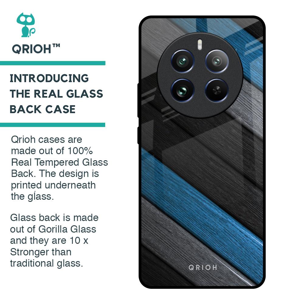 Multicolor Wooden Effect Glass Case for Realme 12 Pro Plus 5G