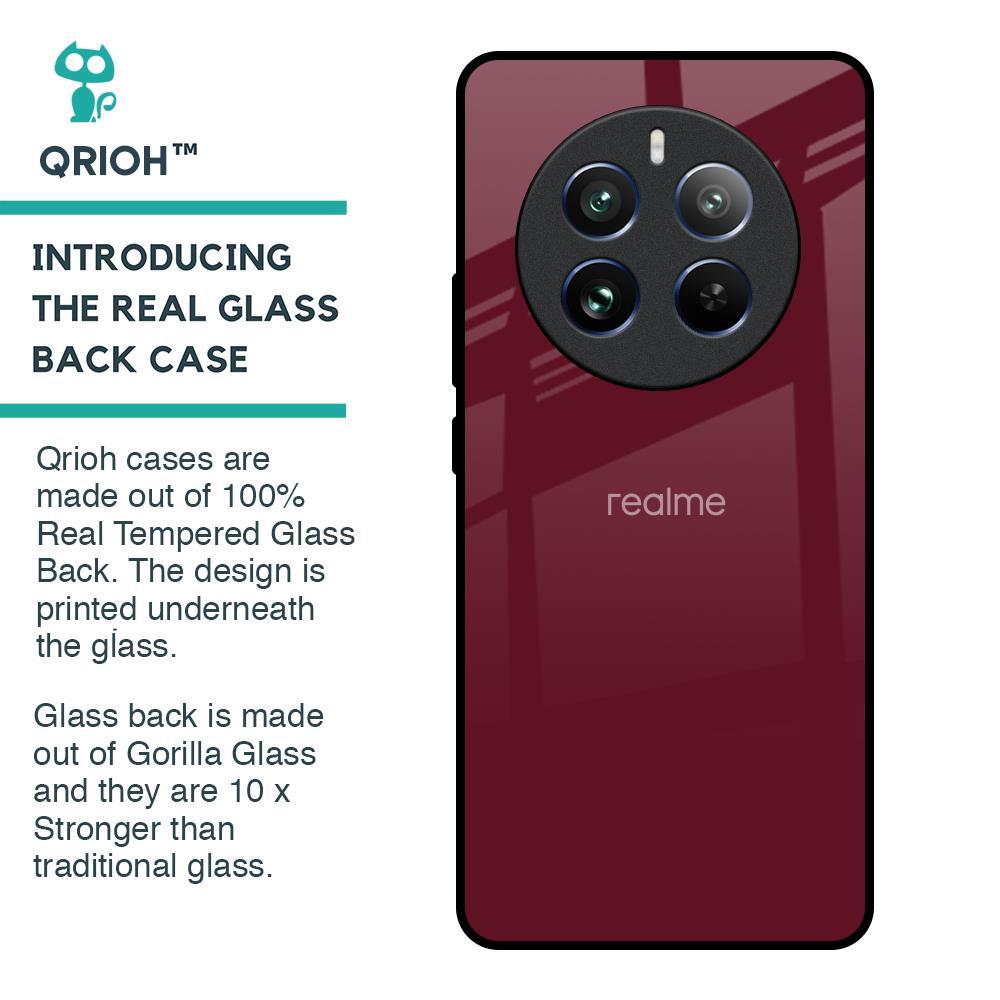 Classic Burgundy Glass Case for Realme 12 Pro Plus 5G