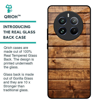 Wooden Planks Glass Case for Realme 12 Pro Plus 5G