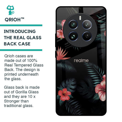 Tropical Art Flower Glass Case for Realme 12 Pro Plus 5G