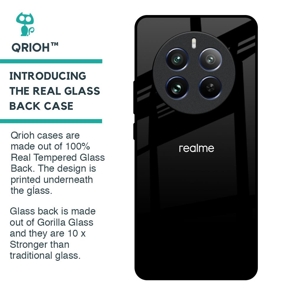 Jet Black Glass Case for Realme 12 Pro Plus 5G