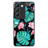 Tropical Leaves & Pink Flowers Vivo T3 5G Glass Back Cover Online