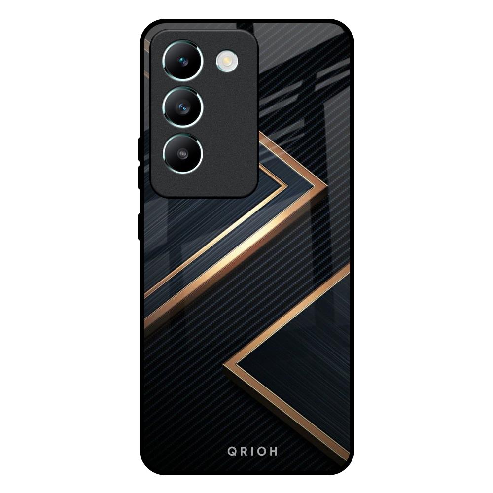 Sleek Golden & Navy Vivo T3 5G Glass Back Cover Online