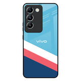 Pink & White Stripes Vivo T3 5G Glass Back Cover Online