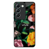 Flowers & Butterfly Vivo T3 5G Glass Back Cover Online