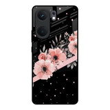 Floral Black Band IQOO Neo 9 Pro Glass Back Cover Online