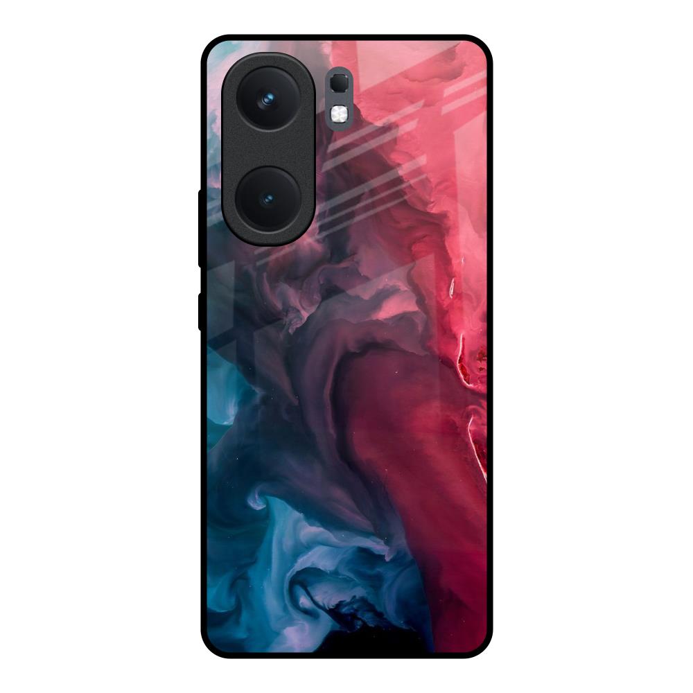 Blue & Red Smoke IQOO Neo 9 Pro Glass Back Cover Online