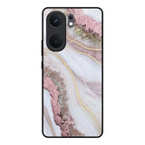 Pink & Gold Gllitter Marble IQOO Neo 9 Pro Glass Back Cover Online