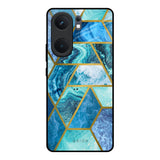 Turquoise Geometrical Marble IQOO Neo 9 Pro Glass Back Cover Online