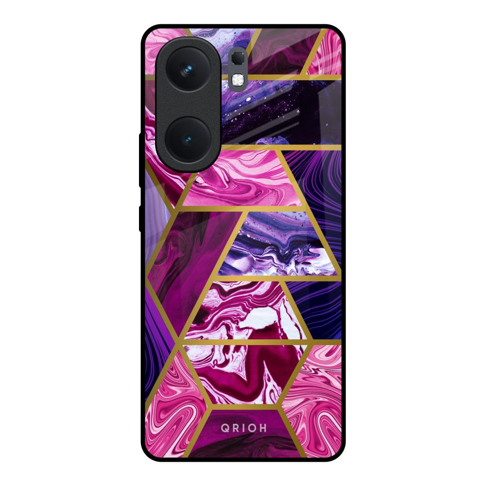 Electroplated Geometric Marble IQOO Neo 9 Pro Glass Back Cover Online