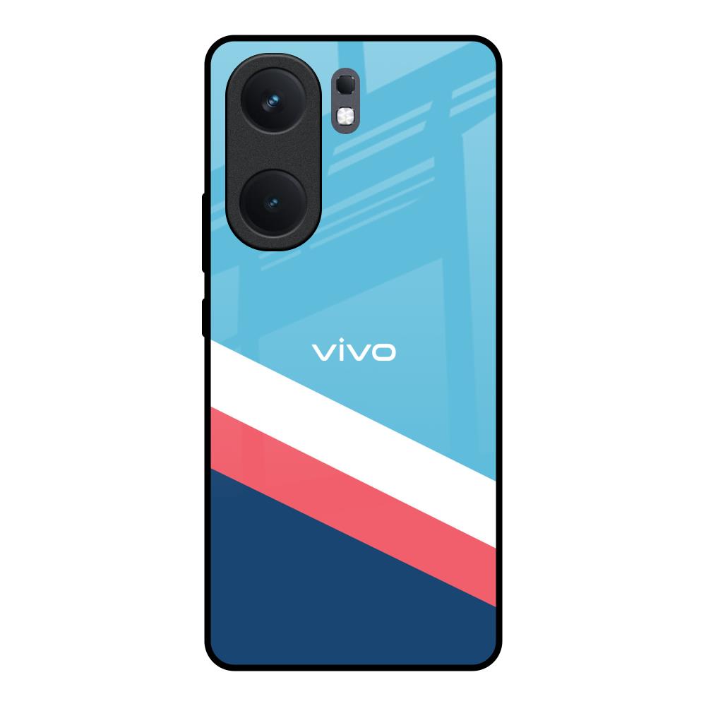 Pink & White Stripes IQOO Neo 9 Pro Glass Back Cover Online