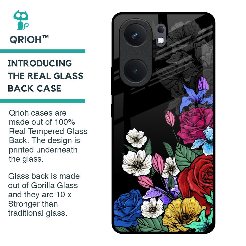 Rose Flower Bunch Art Glass Case for IQOO Neo 9 Pro